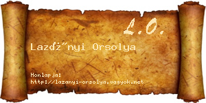 Lazányi Orsolya névjegykártya